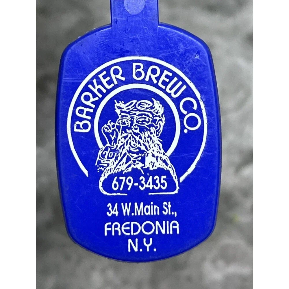 Barker Brew Co. Fredonia New York Vintage Keychain Keyring Brewery